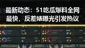 最新动态：51吃瓜爆料全网最快，反差婊曝光引发热议